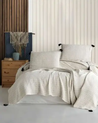 Şaheser Home Collection Yatak Örtüsü Çift Kişilik Siyah