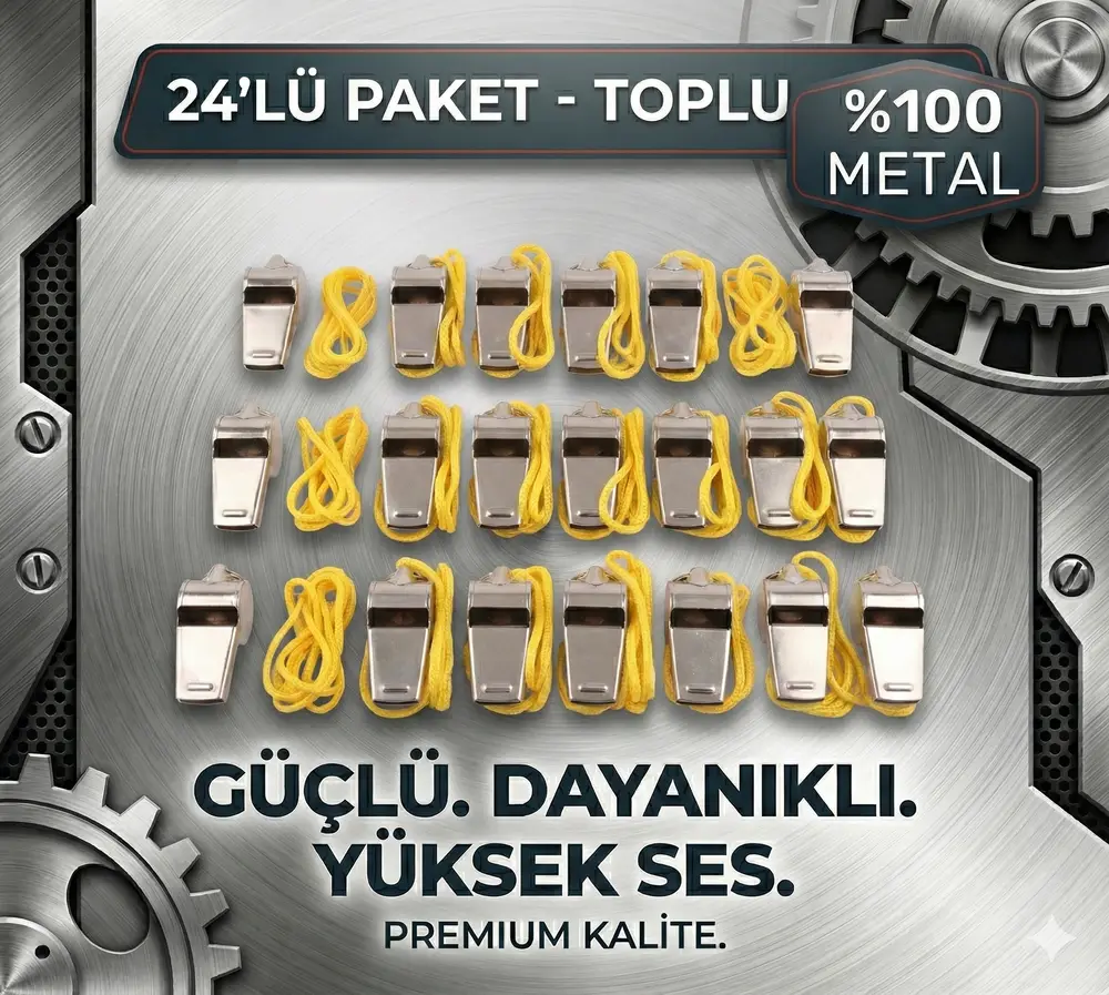 Metal Ipli Hakem ve Deprem Düdüğü (24'lü) 4