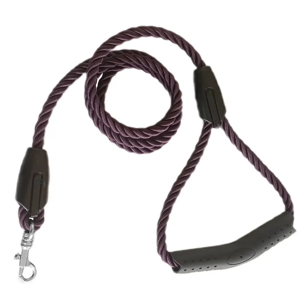 Üçlü Sarmallı Köpek Gezdirme Halatı 1 cm-120 cm Mor 5