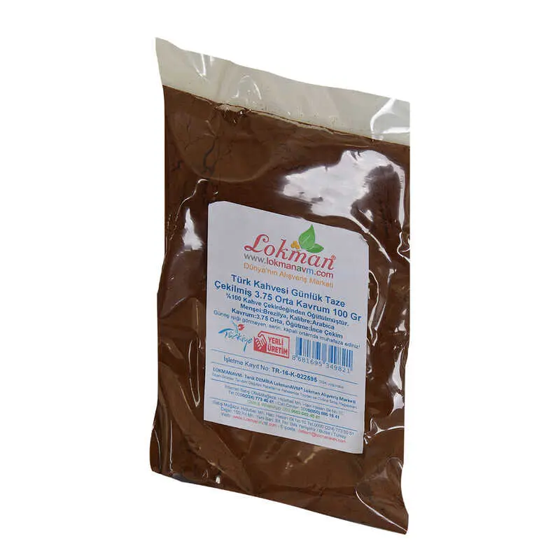 Türk Kahvesi Günlük Taze Çekilmiş 3.75 Orta Krum 100 Gr Paket 4