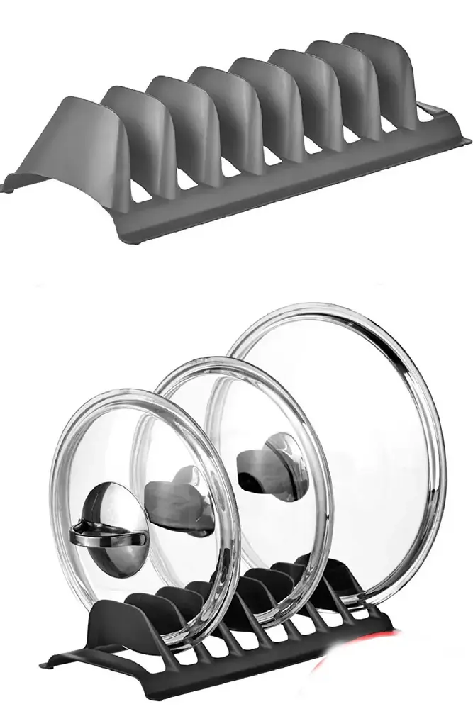 8 Bölmeli Tencere Kapak Rafı - Simple Tabaklık - Kapak Organizeri 4