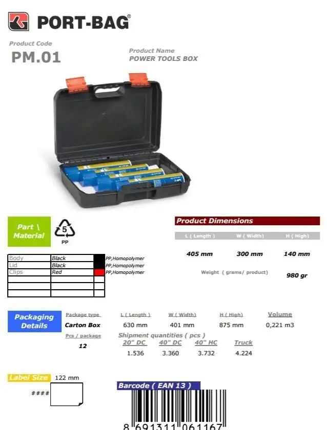 PortBag PM01 Matkap Çantası 3