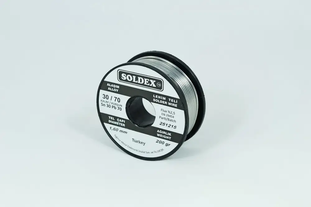 Soldex 30-70 Lehim Teli 200 Gr 1,6 mm Sn:30 - Pb:70