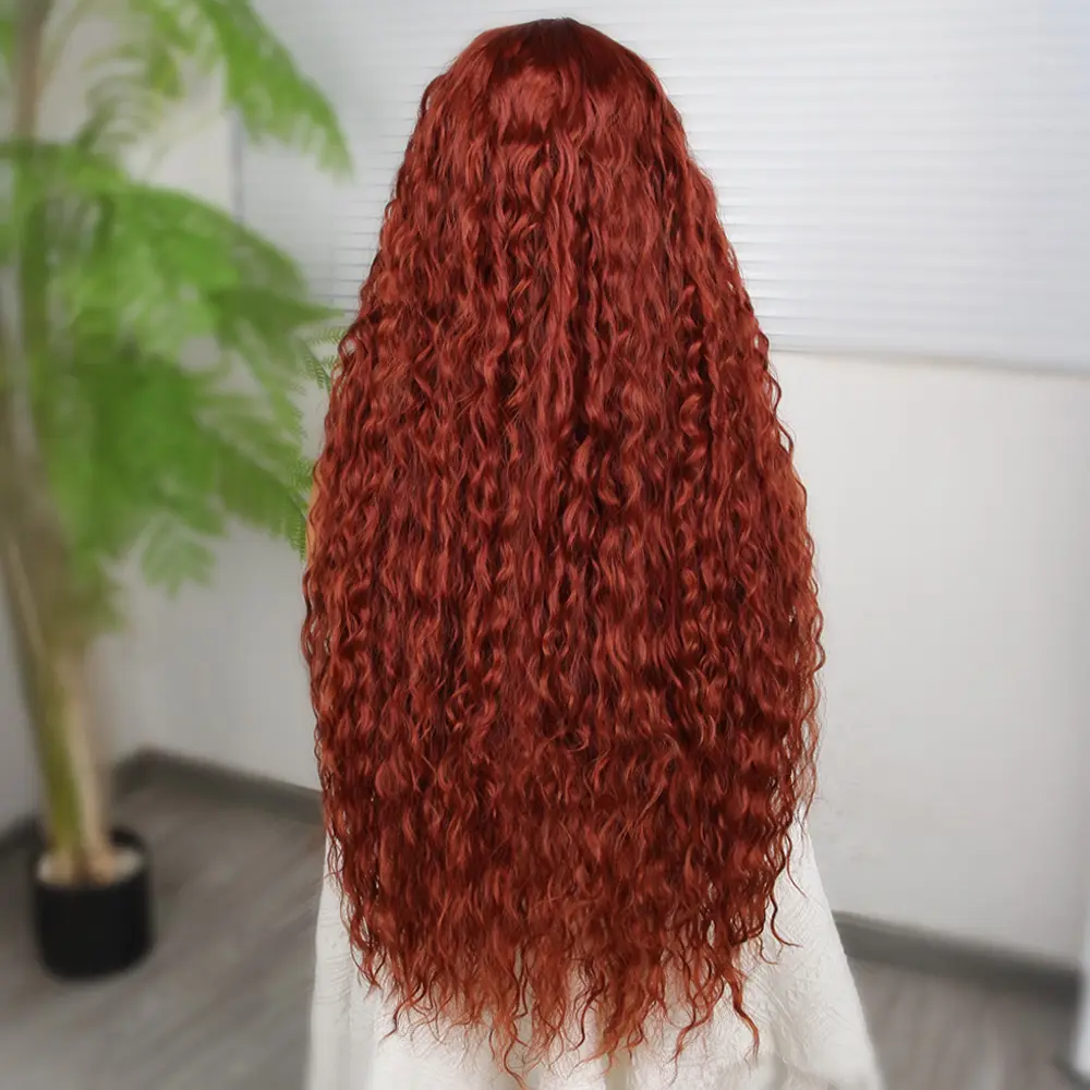 Afro Daa Koyu Bakır Fiber Sen T Tül Peruk 5