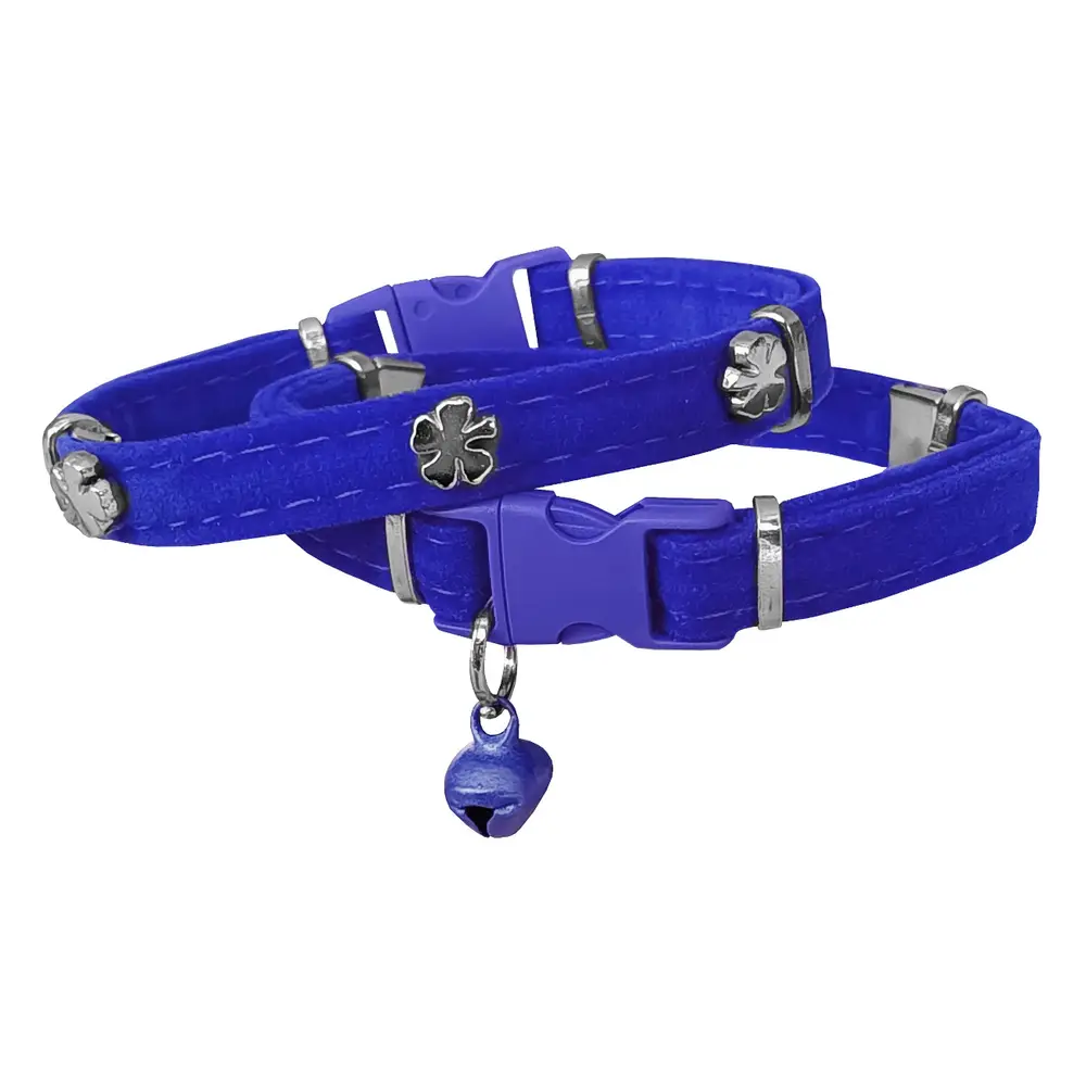 Kadife Kedi Boyun Tasması Yoncalı 20-32 cm Mi