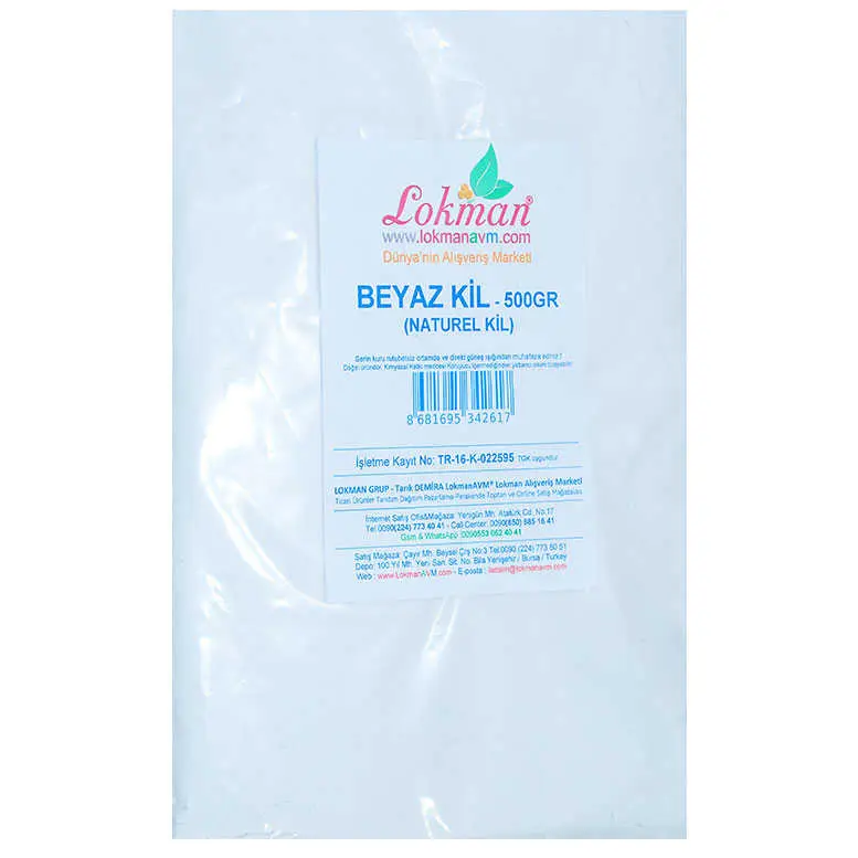 Beyaz Kil Öğütülmüş Doğal Saf Naturel 500 Gr Paket 3
