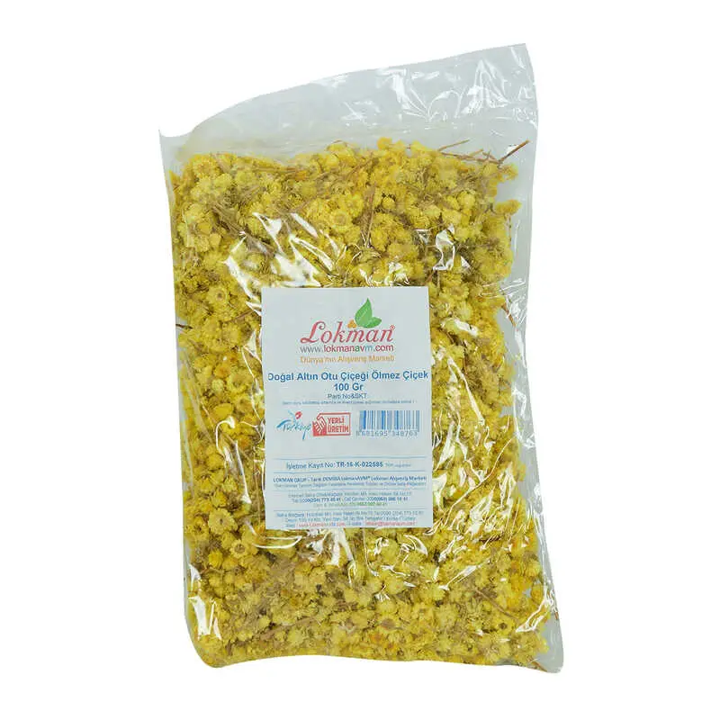 Altın Otu Çiçeği Ölmez Çiçek Doğal 100 Gr Paket 3