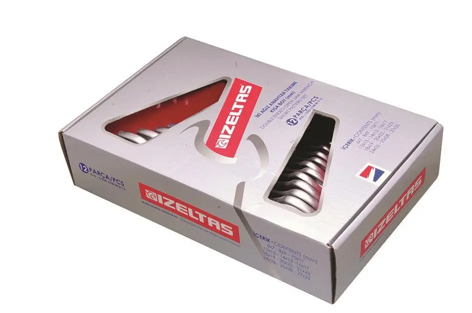 İzeltaş 0100 İki Ağız Anahtar Takımı Kısa Boy 8 Parça 2