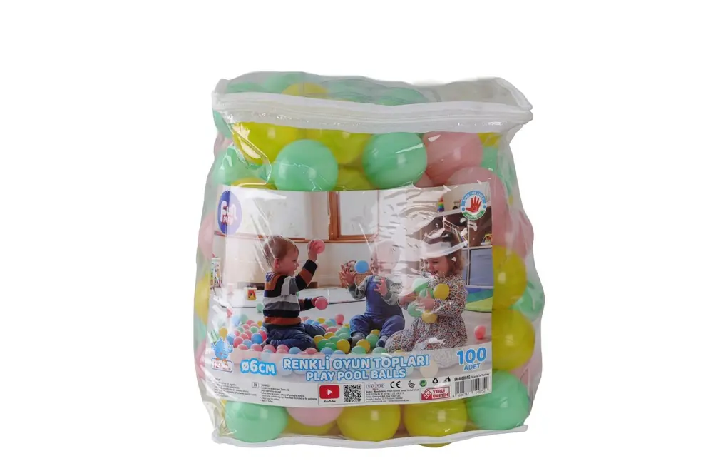 ER-6100BAG FUN PLAY SOFT RENK HUZ TOPLARI PVC ÇANTALI