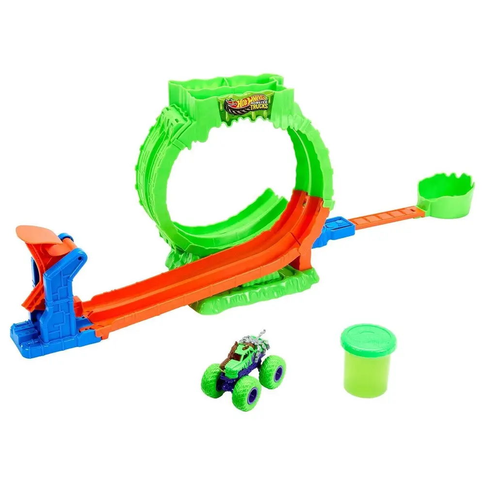 J91 Hot Wheels  Trucks Mutant Kaosu Çemberde Yarış Oyun Seti