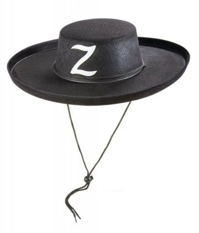 Z Logolu Çuk Boy Bağcıklı Zorro Şapkası 2