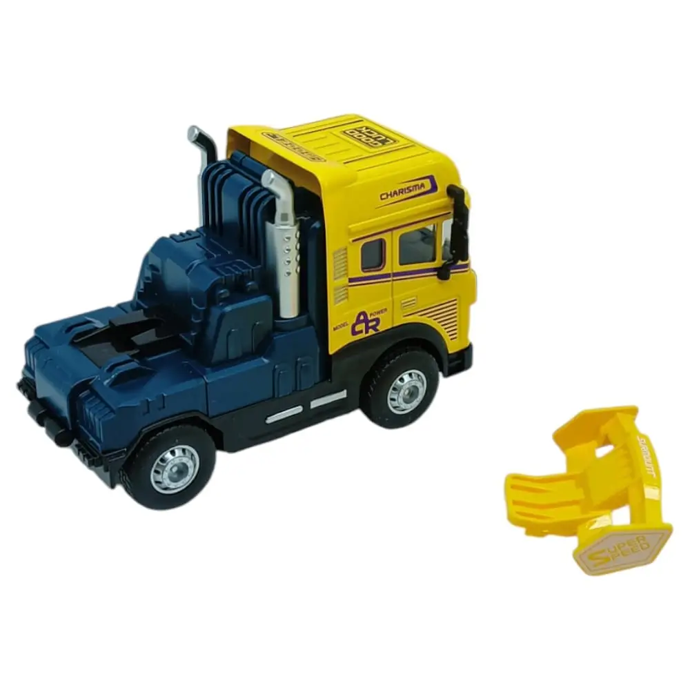 Metal Tır 1:24 - Sesli Işıklı Tır 13 cm - Sarı - 1 ADET 3