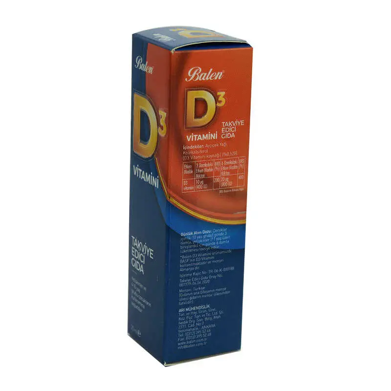 D3 mini Takviye Edici Gıda 20 ML 3