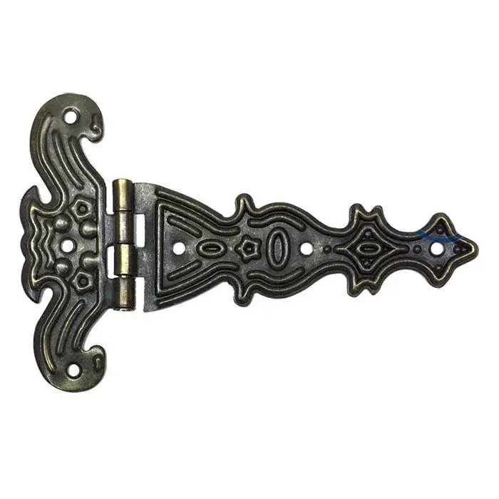 Dekoratif, Saç Tek Kuyruklu Menteşe - 69x102 mm, Büyük, Antik, 1 Adet