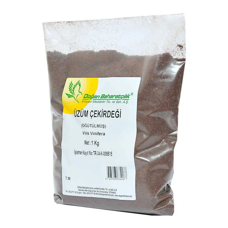 Üzüm Çekirdeği Öğütülmüş Doğal 1000 Gr Paket 3