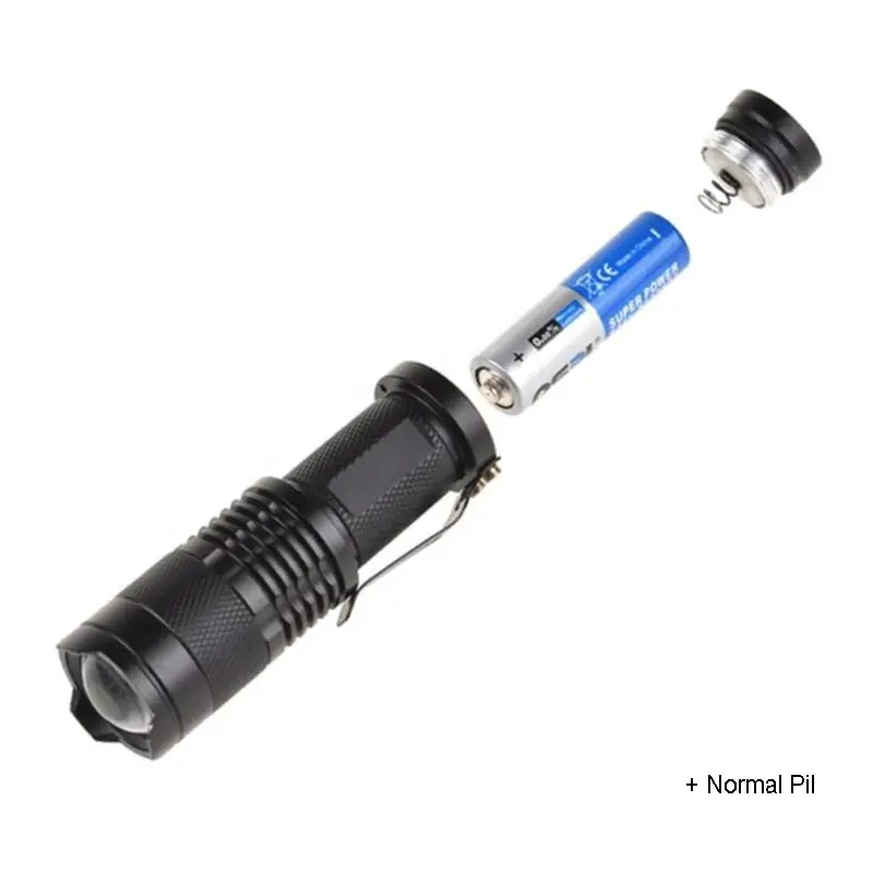 Mini Güçlü Şarjlı Pilli EL Feneri Wt-304 3
