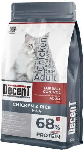 Decent Tuklu Yetişkin Kedi sı 1,5 Kg Control Tuk & Pirinç Yetişkin Kedi sı