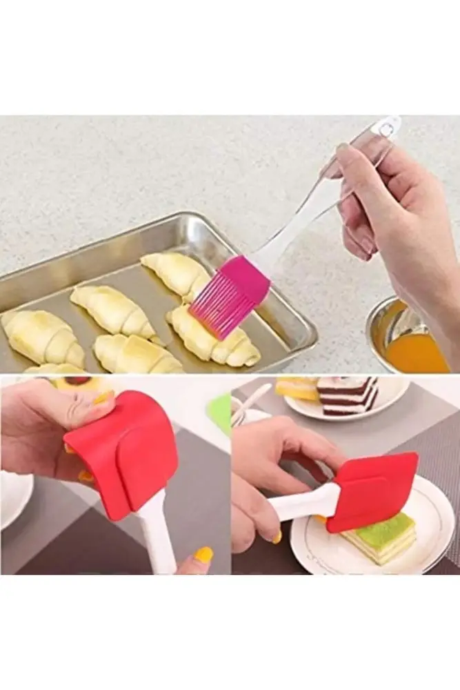 2 Li Set Pasta - Börek - Poğaça Yağ Fırçası ve Spatula Seti 4