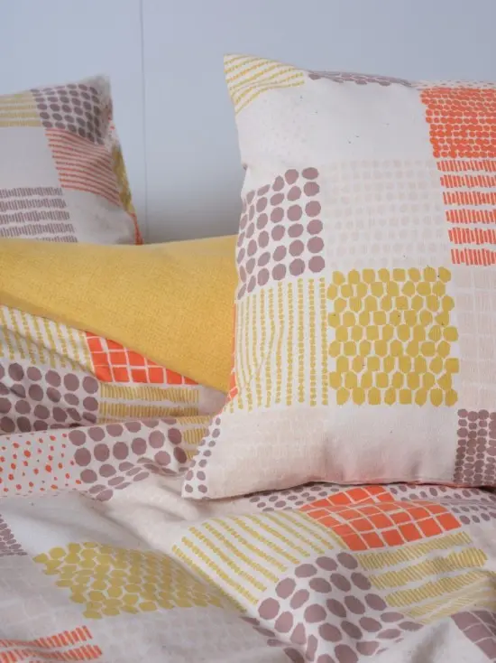 Flanel Nevresim Takımı Çift Kişilik Palm Hardal 2
