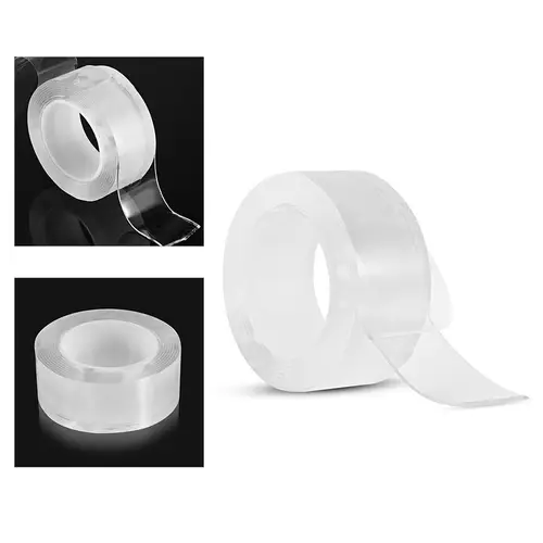 2 metre x 3 cm Şeffaf Güçlü Nano Çift Taraflı Jel Yapıştırıcı Bant