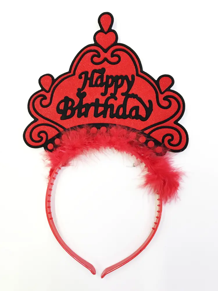Happy Birthday Yazılı Neon Renk Taç 12 Adet 2