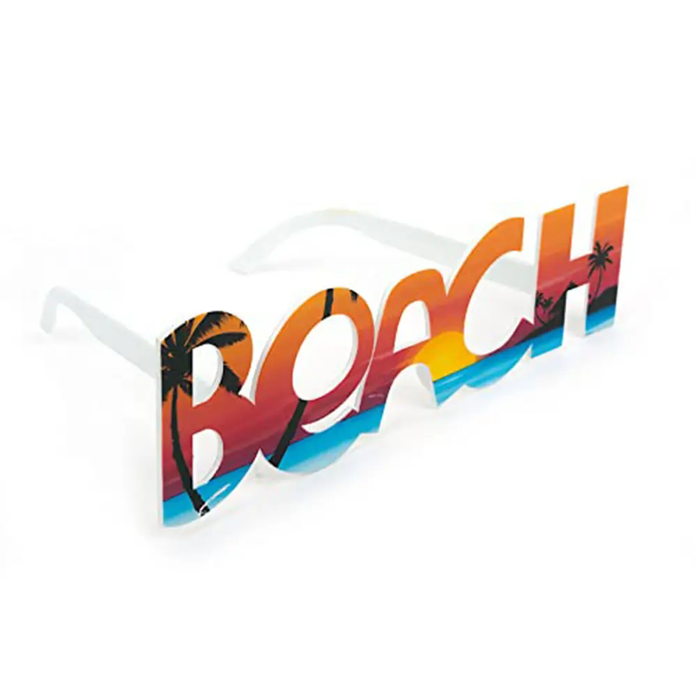 Beach Yazılı Parti Gözlüğü Yaza Merhaba Hawaii Show Gözlüğü 19x6 cm 5