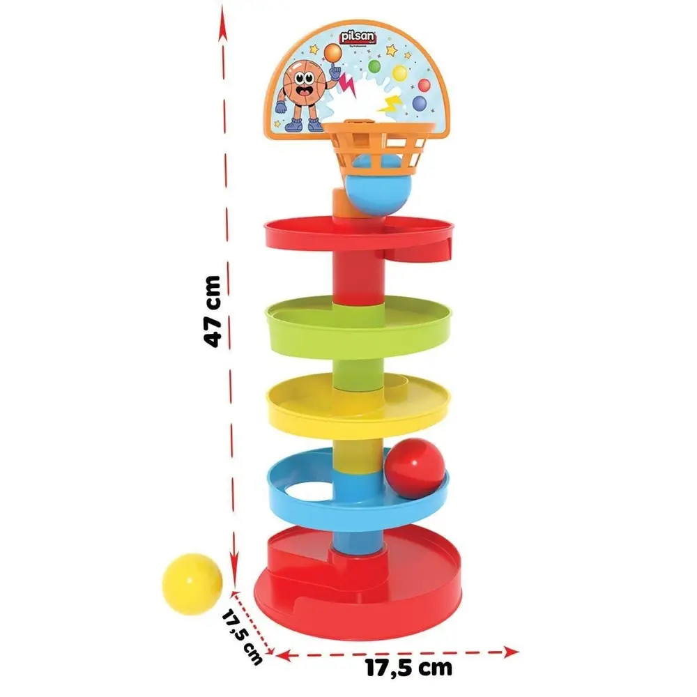 03 653 Basketli Çıngıraklı Top Oyunu -Pilsan Oyuncak 3