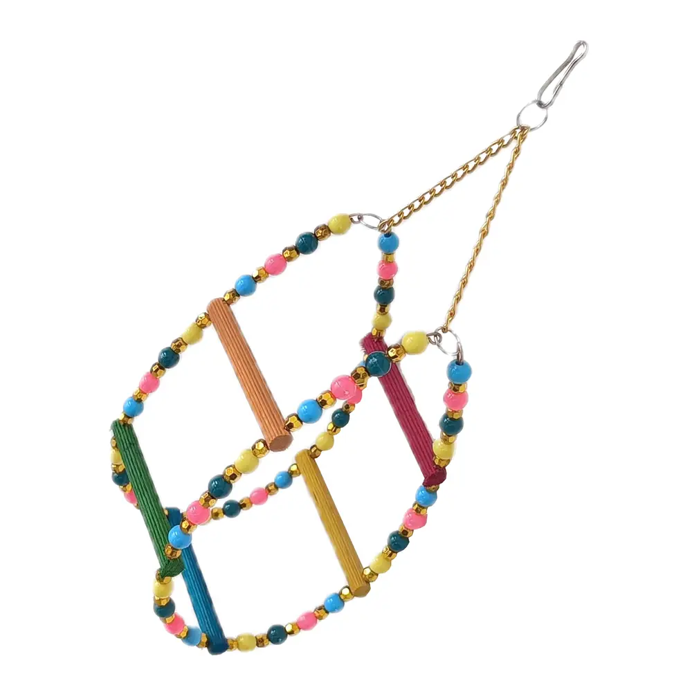 Renkli Boncuklu Ve Merdivenli Damla Kuş Salıncağı 9-24 cm 5