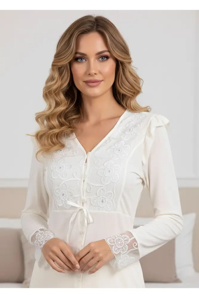 Ekru Penye Pijama Takımı 2