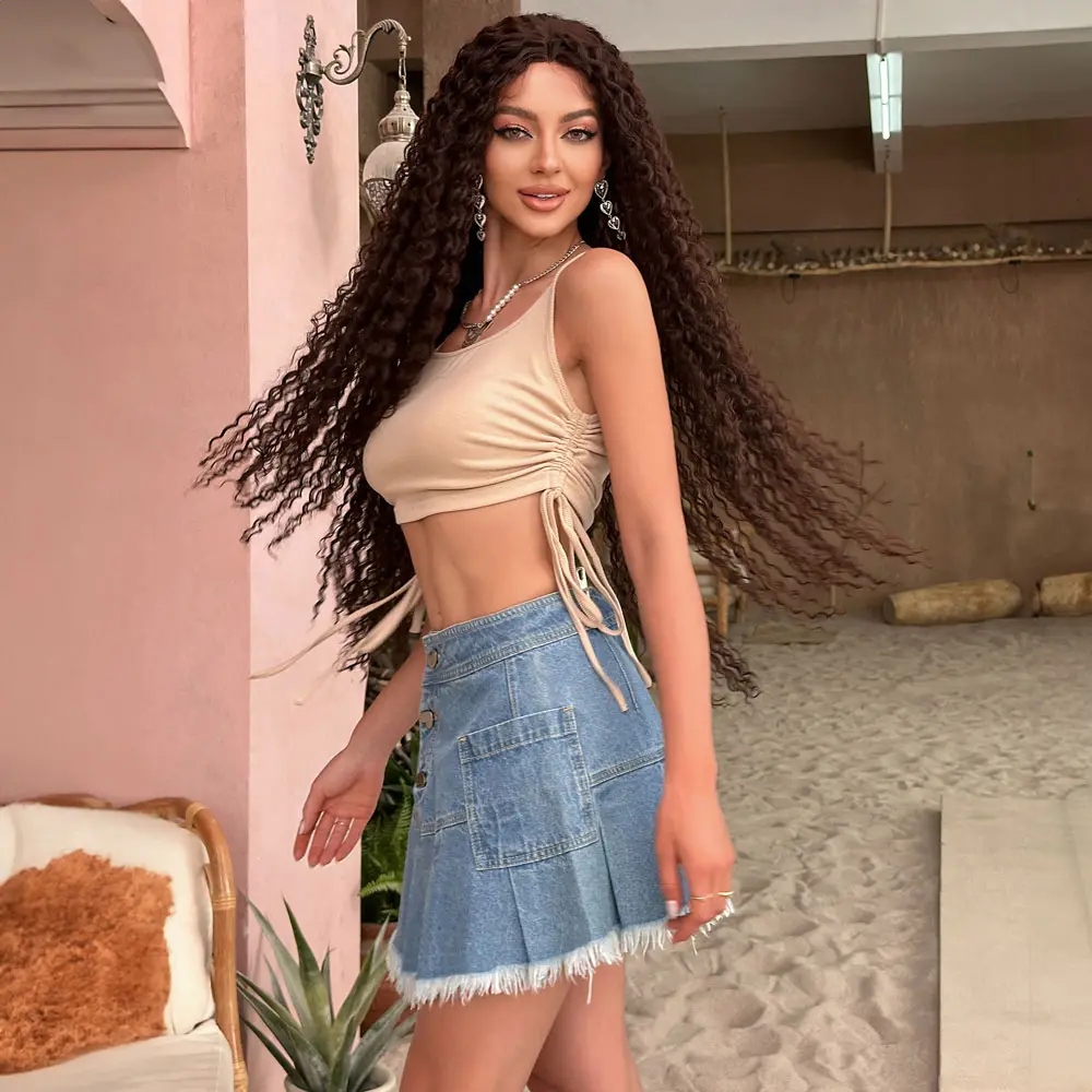 Afro Daa Fiber Sen Tül Peruk / Kahverengi 5