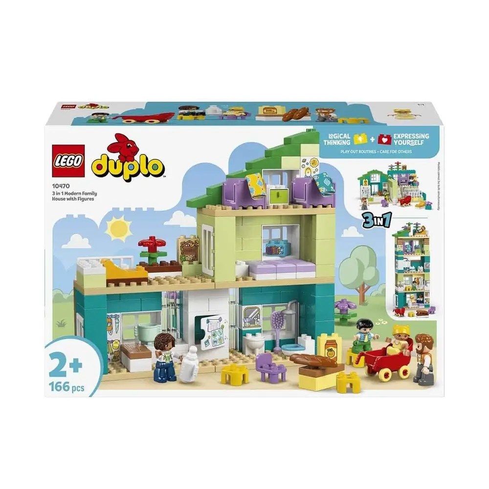10470 Lego Duplo 3ü1 arada Figürlü Modern Aile Evi 166 parça +2 yaş 7