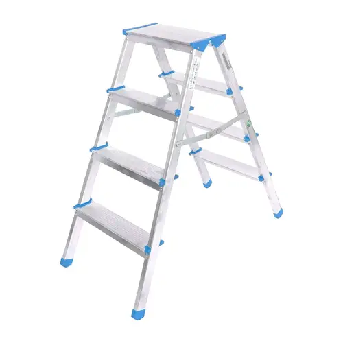 ÇİFT BASAMAKLI ALÜMİNYUM METAL MERDİVEN YÜKSEKLİK 92CM BAŞ GENİŞLİK 8CM