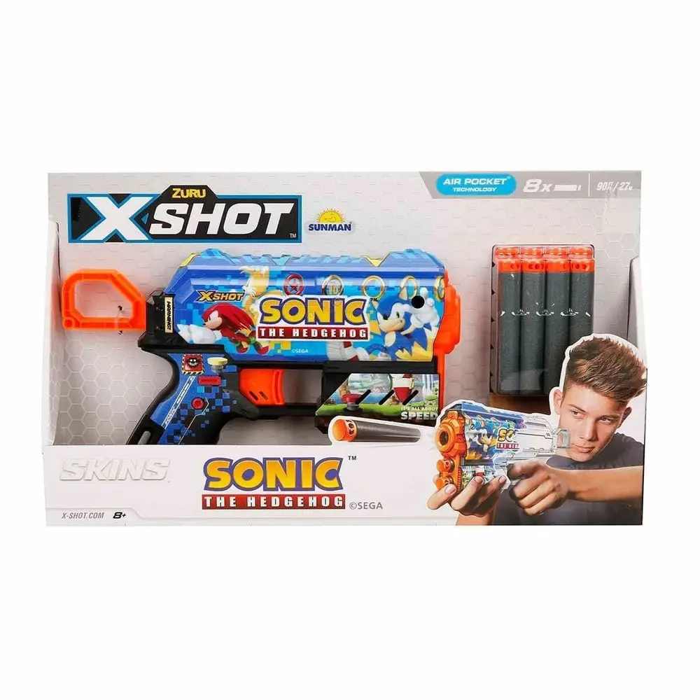 36648 X-Shot Skins Flux Sonic The Hedgehog 8 li Sünger Dart Atan 21 cm -Sunman