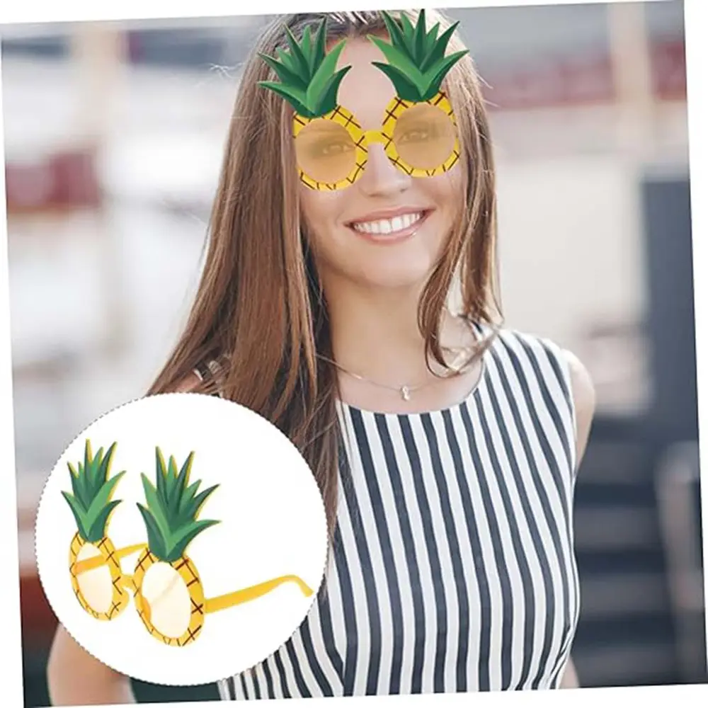 Tropikal Hawaii Ananas Şekilli Parti Gözlüğü 9.5 x 14 cm 3
