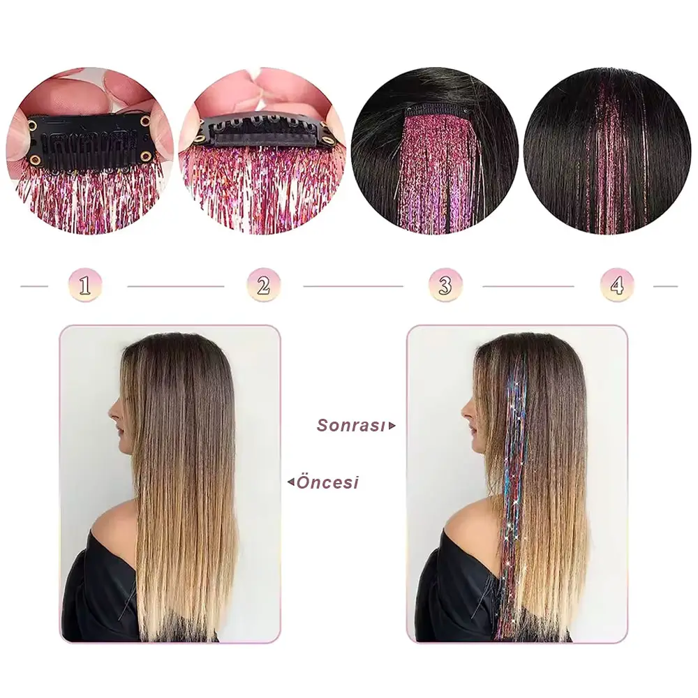 Klipsli Hair Tinsel  Simi / HTK22 3