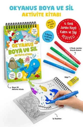 Okyanus - Boya ve Sil Aktivite Kitabı / 3 Yaş +