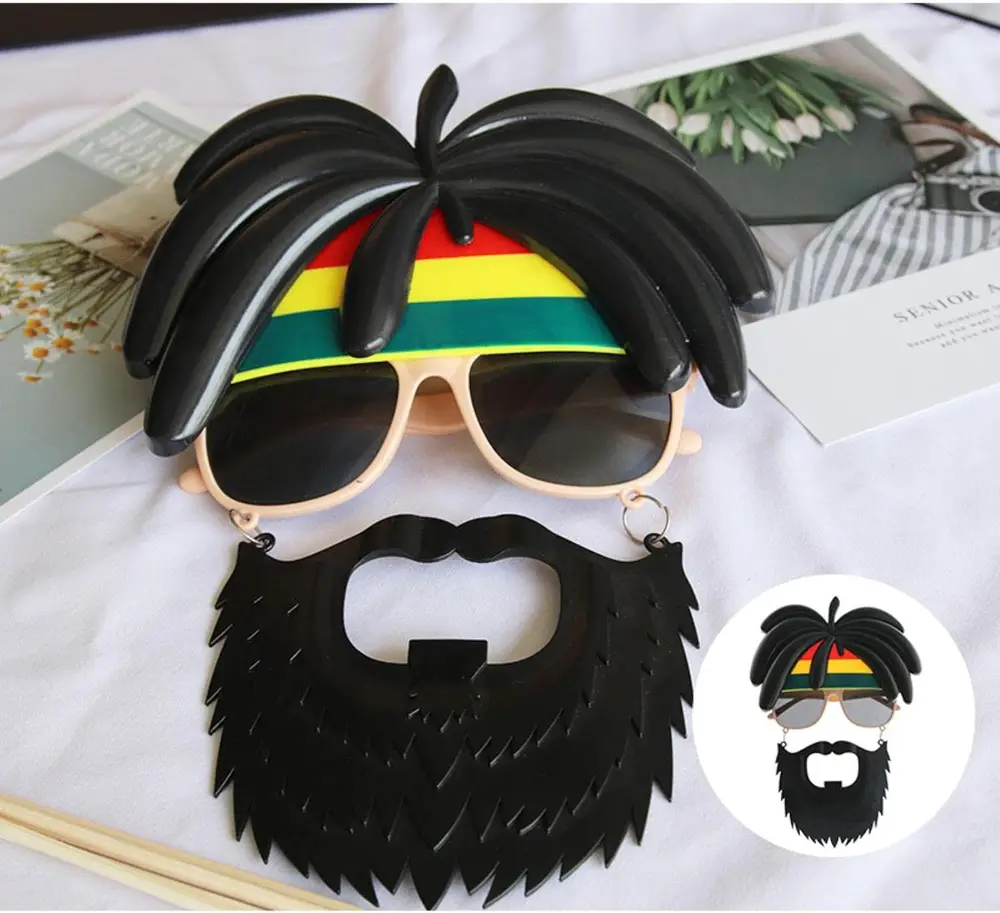 Rasta Peruklu Rasta Sakallı Bob  Bıyıklı Parti Gözlüğü 27x18 cm 4