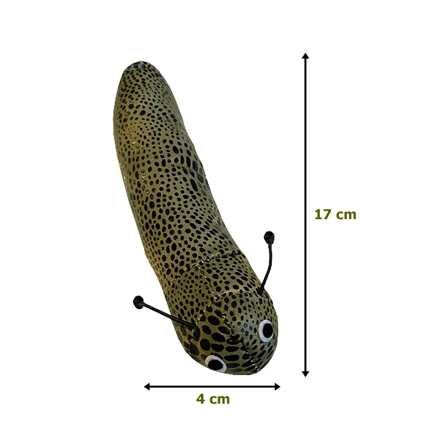 Kedi Oyuncağı Kedi Otlu Benekli Tırtıl 4-17 cm Yeşil 3