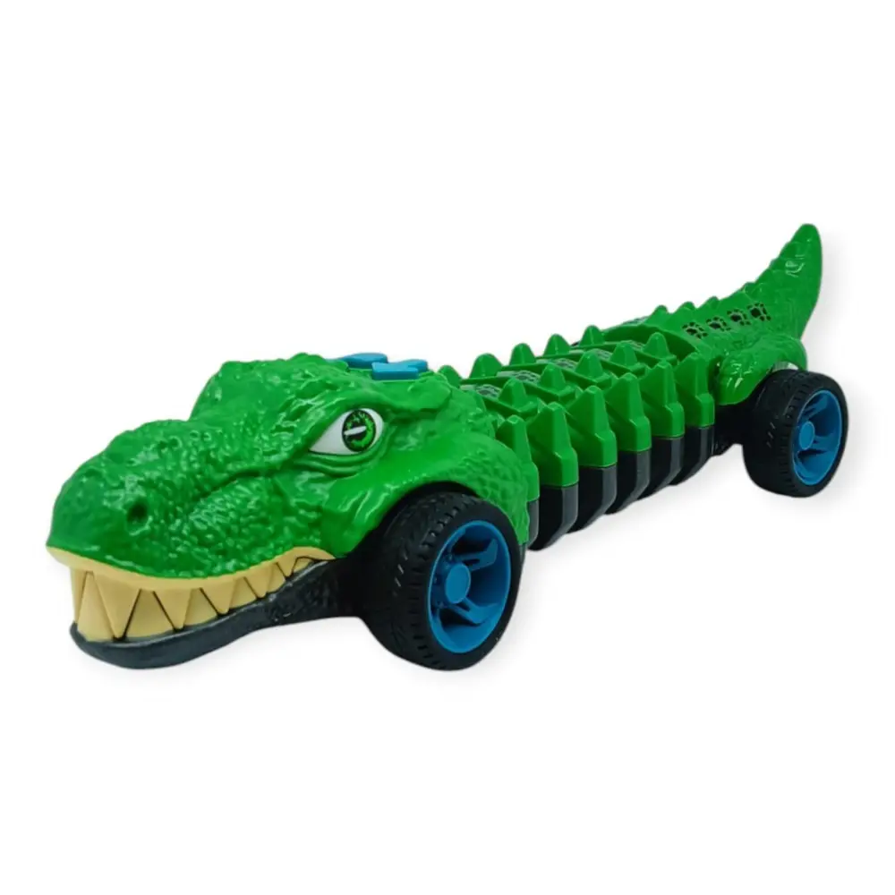 Timsah Araba - Otomatik Hareketli Sesli Işıklı 32 cm - Yeşil Gerçekçi Timsah - 1 ADET