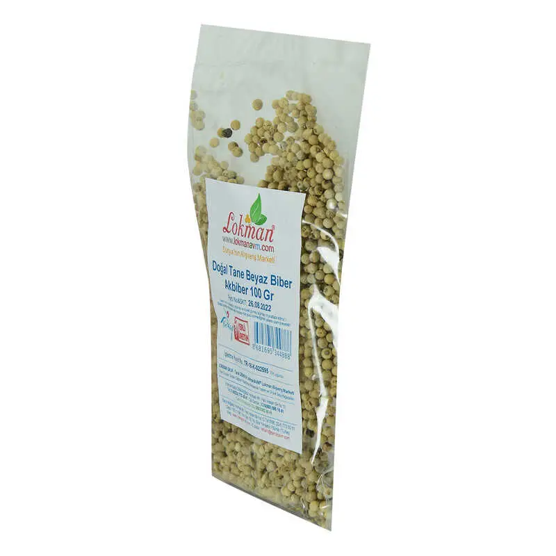 Doğal Tane Akbiber Beyaz Biber Beyaz Karabiber 100 Gr Paket 4