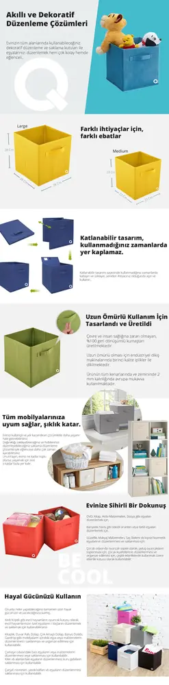 Çok Amaçlı Dolap İçi Düzenleyici Kutu - Sarı 2