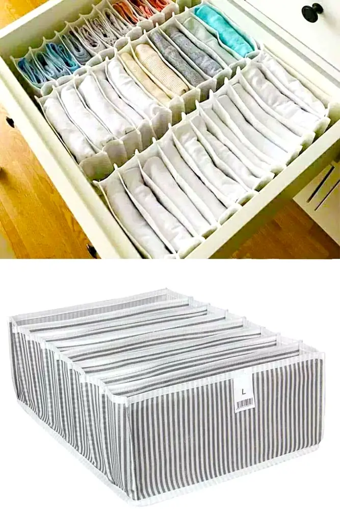 Akordiyon Çekmece  Düzenleyici Organizer 8 Gözlü L Beden Çorap Çamaşır Hlu Düzenleyici 5