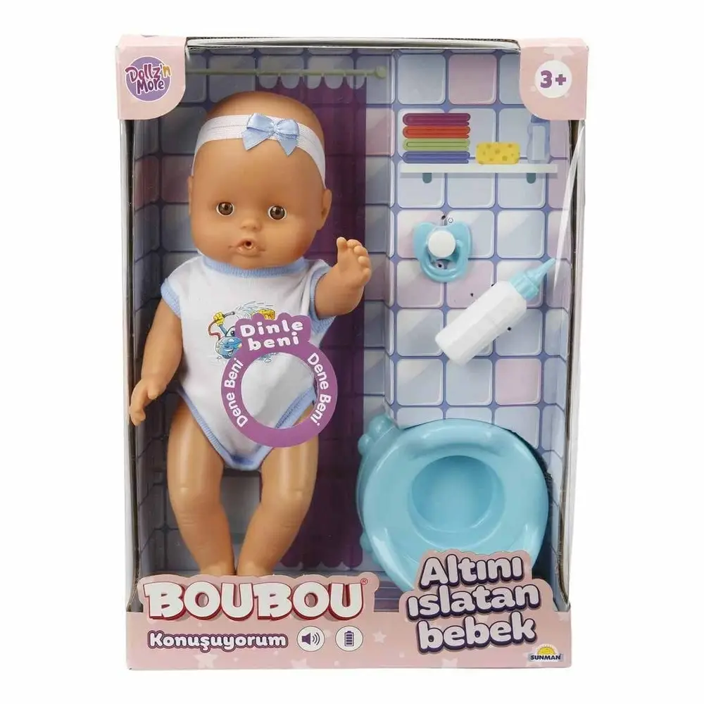 2030121 Sunman, Boubou Altını Islatan ve Konuşan Bebek Seti 30 cm 2