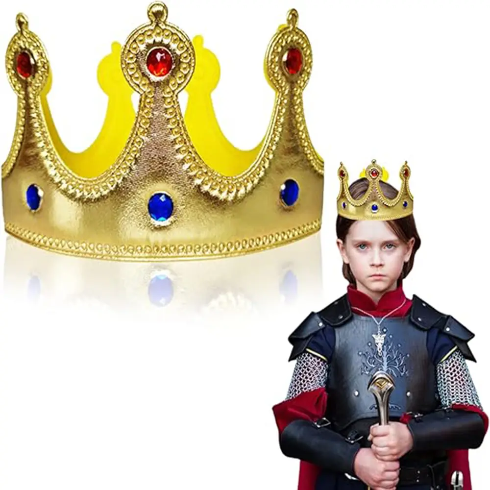 Altın Renk Eva Malzemeden İmal Çuk Kral Tacı 57 cm 3