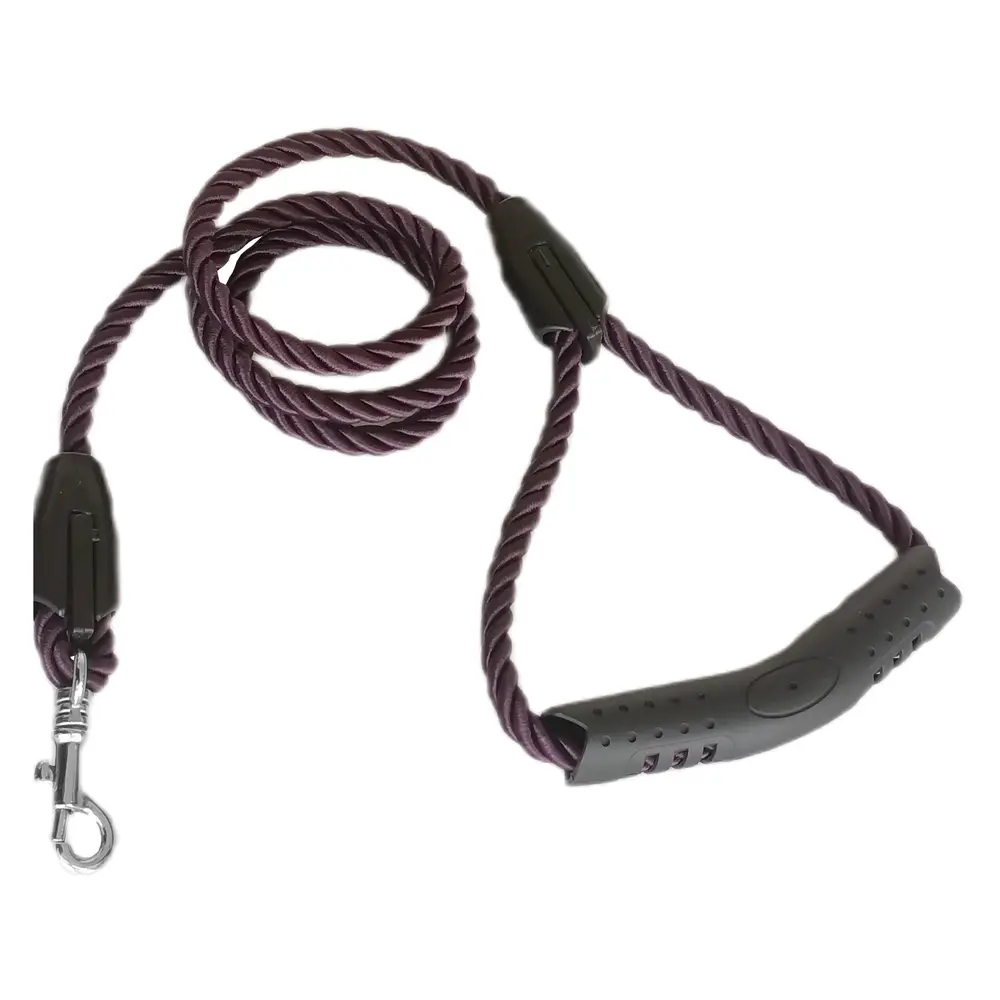 Üçlü Sarmallı Köpek Gezdirme Halatı 1 cm-120 cm Mor 3