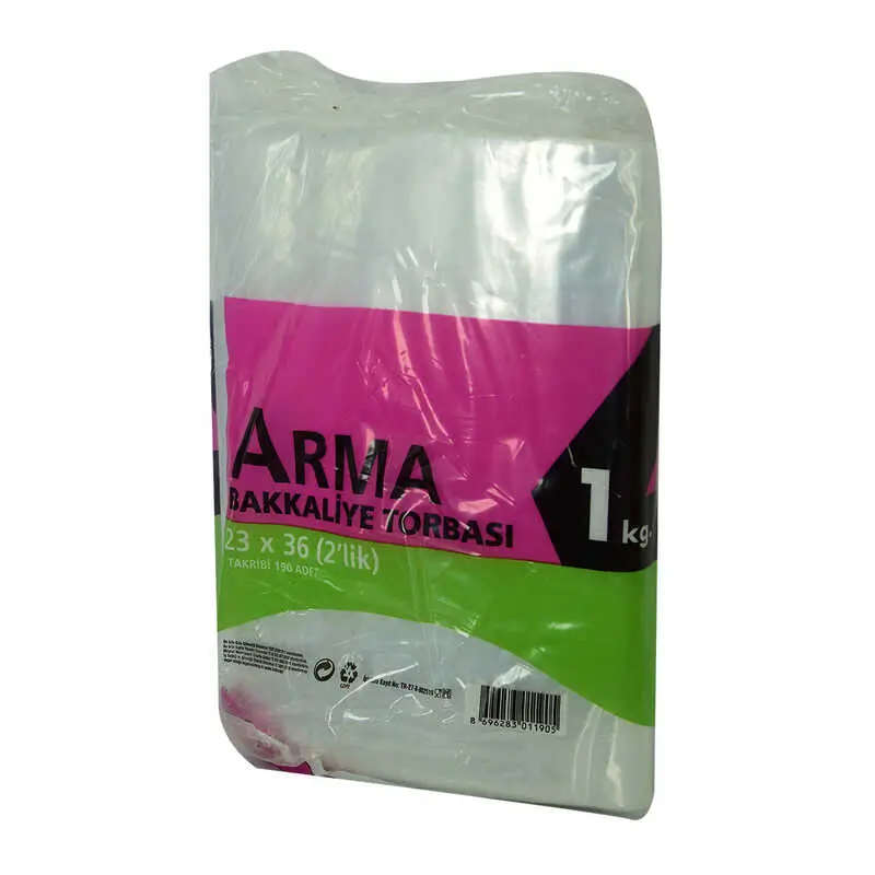 Naylon Torba Arma Şeffaf Bakkaliye Kuruyemiş Şeker Torbası 23x36 (2 lik ) Takribi 190 Adet 1000 Gr 4