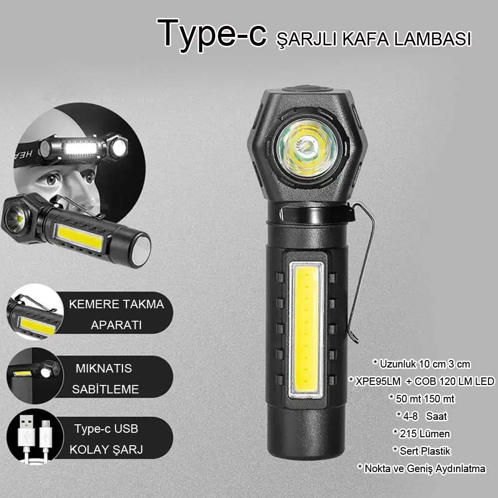 Şarjlı Mıktanıslı Kafa Lambasi Wt-621 2