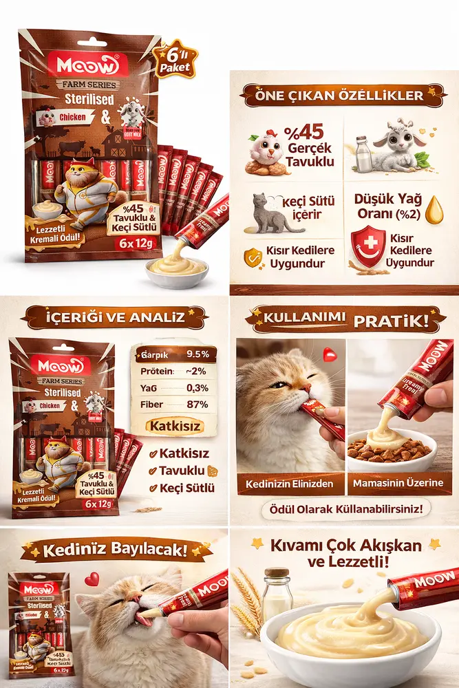 Tuklu Keçi Sütlü 12gr x 6 Adet Kedi a Ödülü 3