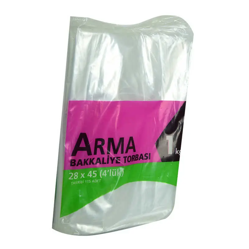 Naylon Torba Arma Şeffaf Bakkaliye Kuruyemiş Şeker Torbası 28x45 (4 lük ) Takribi 115 Adet 1000 Gr 3