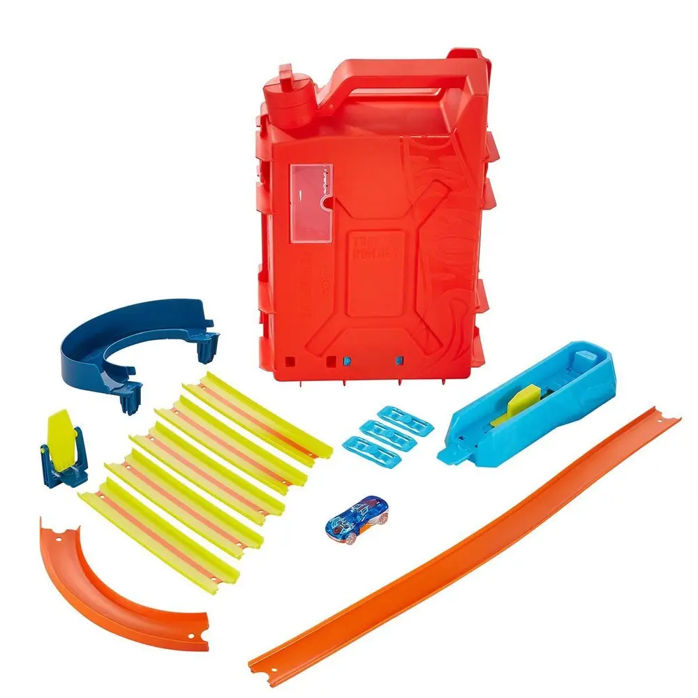 HDX78 HW Track Builder Benzin Bidonu Akrobasi Seti, Hot Wheels Track Builder 2